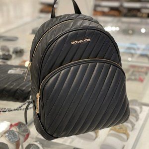 MK Abbey MD Quilted Backpack Black